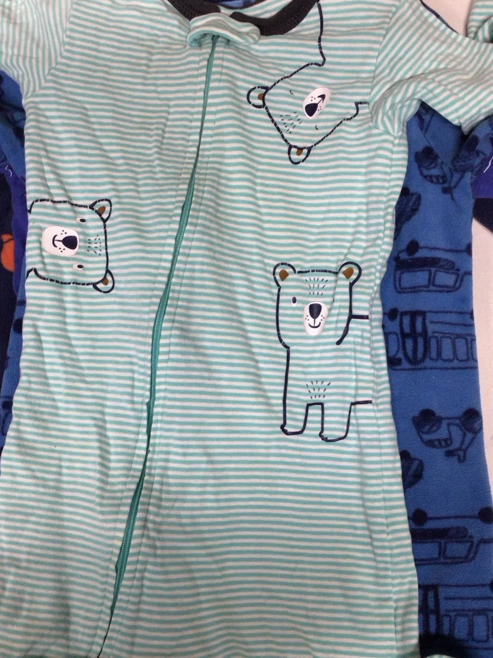 Carter's Navy Dinosaur Zip Front Footed One-Piece lot of 5 carters onesies